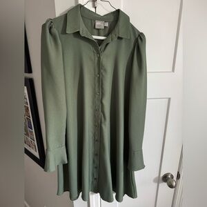 ASOS Sage Green Long Sleeve Dress- Size 6